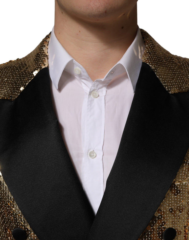 Dolce & Gabbana Gouden Reversibel Jasje met Pailletten Blazer