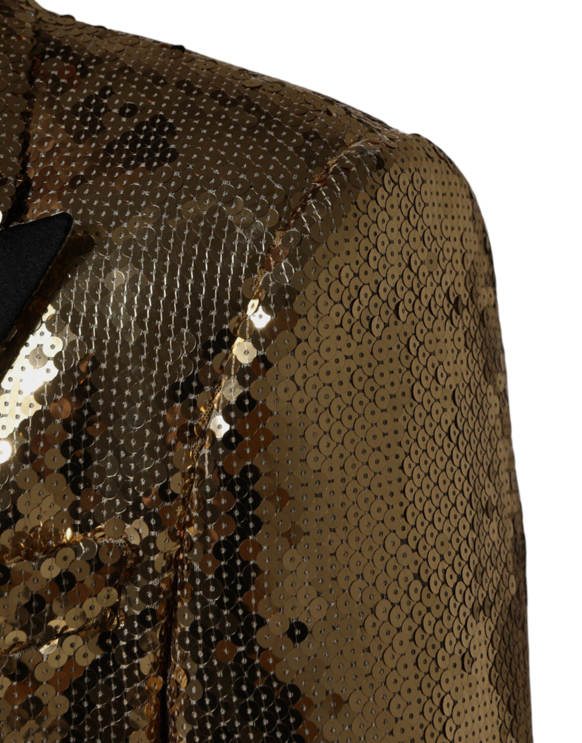 Veste blazer croisée à sequins dorés Dolce &amp; Gabbana