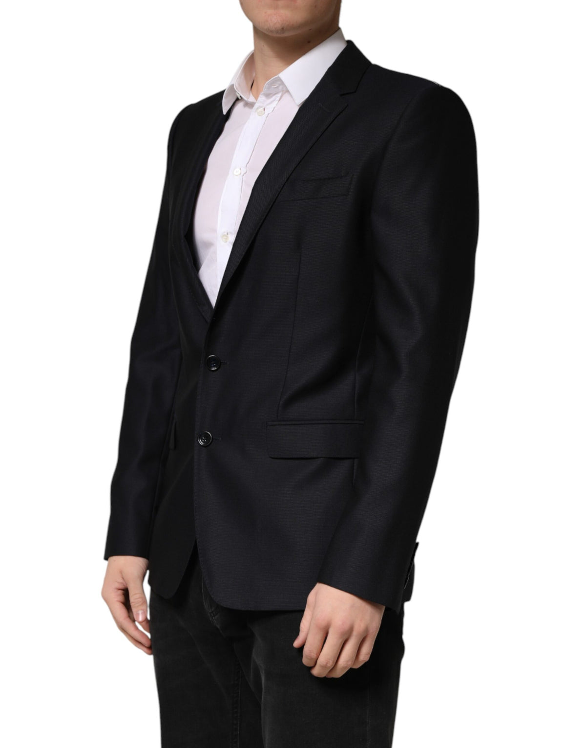 Dolce & Gabbana MARTINI Black Single Breasted Jacket Blazer