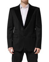 Dolce &amp; Gabbana Blazer noir en laine à simple boutonnage