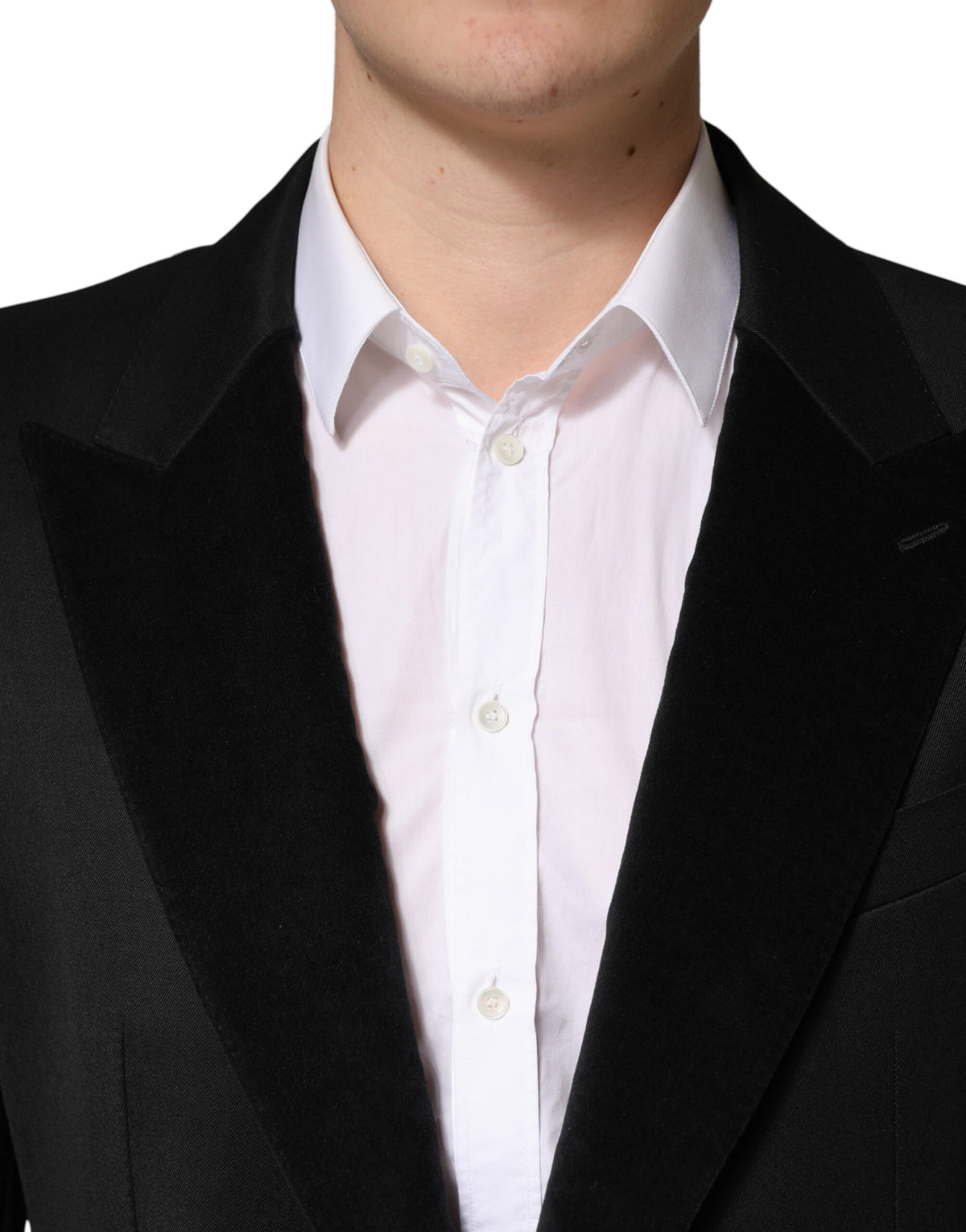 Dolce &amp; Gabbana Blazer noir en laine à simple boutonnage