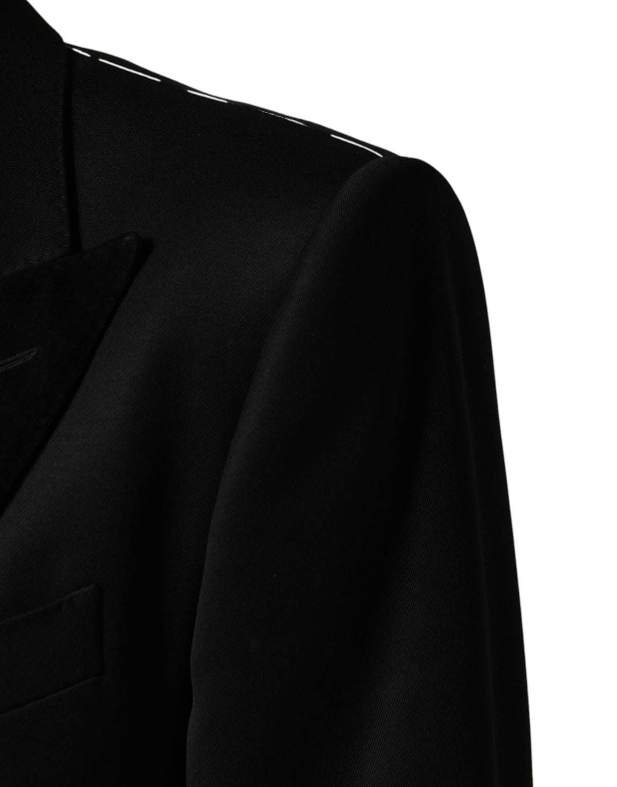 Dolce &amp; Gabbana Blazer noir en laine à simple boutonnage