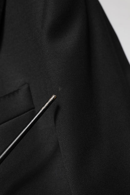 Dolce &amp; Gabbana Blazer noir en laine à simple boutonnage