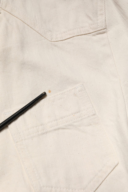 Dolce & Gabbana Off-White Katoenen Volledige Rits Denim Heren Blouson Jas