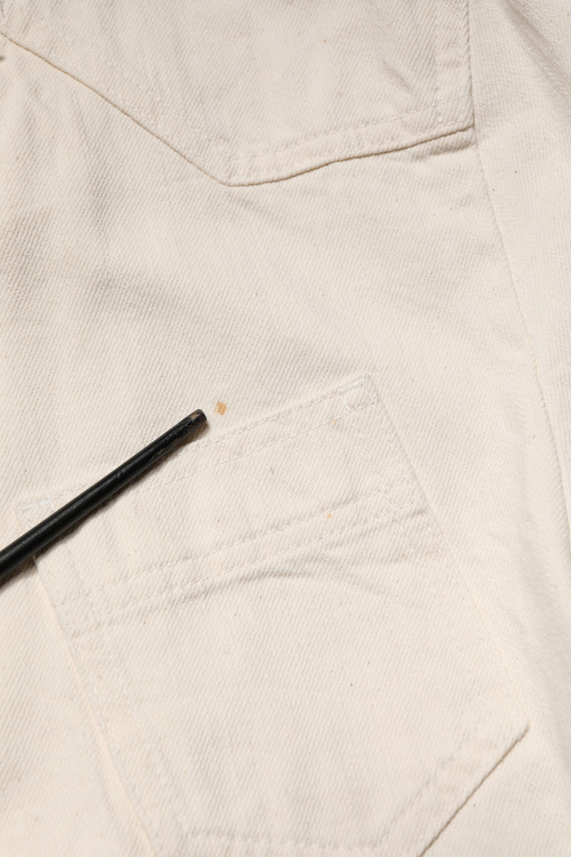 Veste blouson en denim Dolce &amp; Gabbana Off White Cotton à fermeture éclair intégrale pour homme