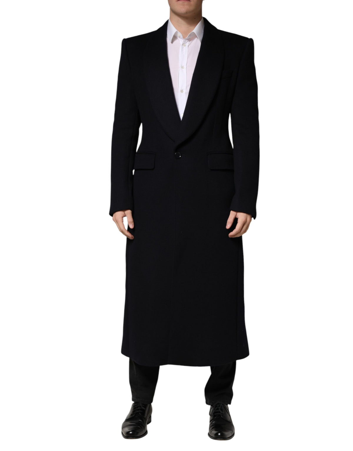 Dolce &amp; Gabbana Trench-manteau noir à simple boutonnage