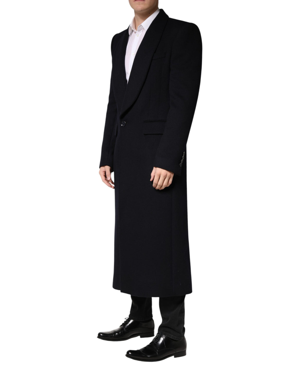 Dolce &amp; Gabbana Trench-manteau noir à simple boutonnage