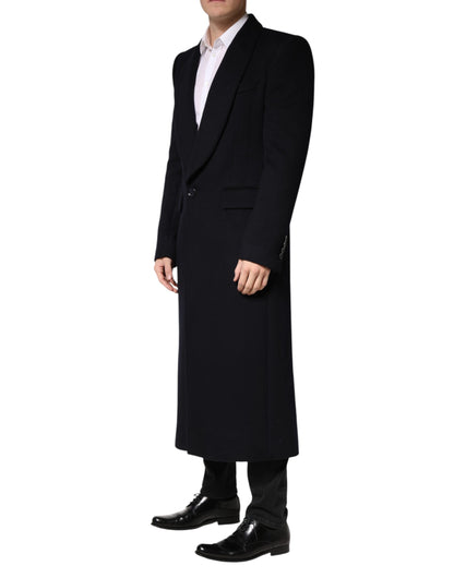 Dolce &amp; Gabbana Trench-manteau noir à simple boutonnage