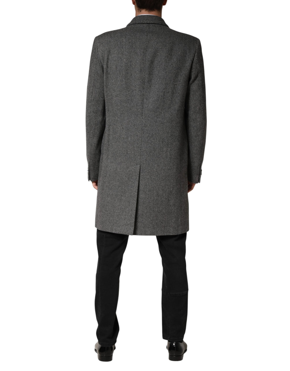Manteau trench-coat gris à simple boutonnage pour homme Dolce &amp; Gabbana