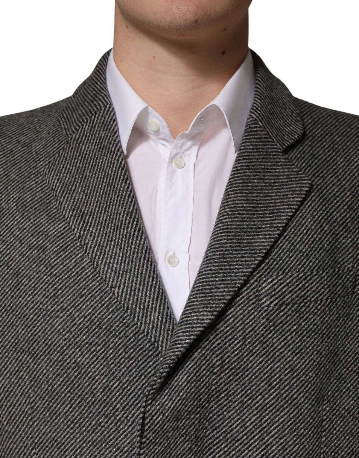 Manteau trench-coat gris à simple boutonnage pour homme Dolce &amp; Gabbana