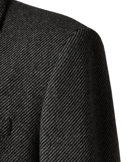 Dolce & Gabbana Grijze Enkele Rij Knopen Heren Trenchcoat Jas