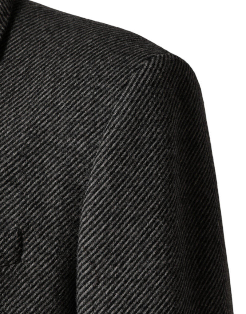 Dolce & Gabbana Grijze Enkele Rij Knopen Heren Trenchcoat Jas