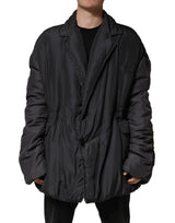 Dolce &amp; Gabbana Parka matelassée en soie noire pour homme