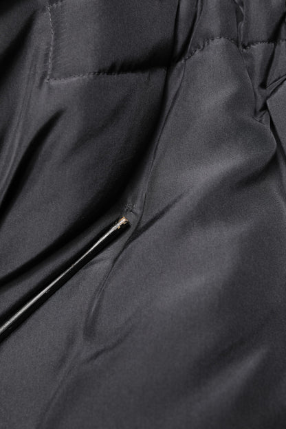 Dolce & Gabbana Zwarte Zijden Gewatteerde Parka Herenjas