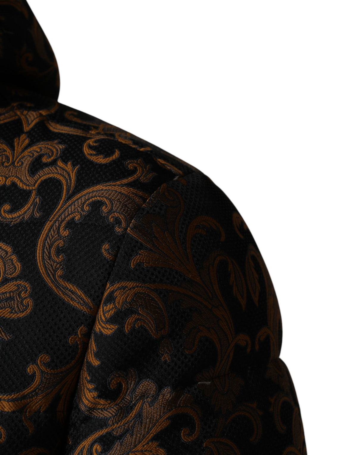 Dolce &amp; Gabbana Veste matelassée à capuche en jacquard noir à fleurs
