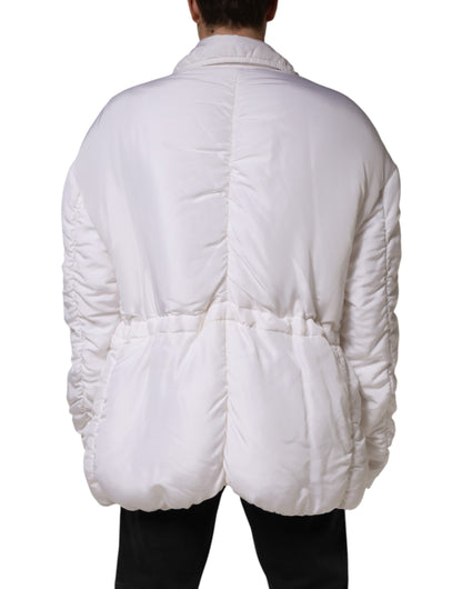 Parka matelassée en soie blanche Dolce &amp; Gabbana pour homme