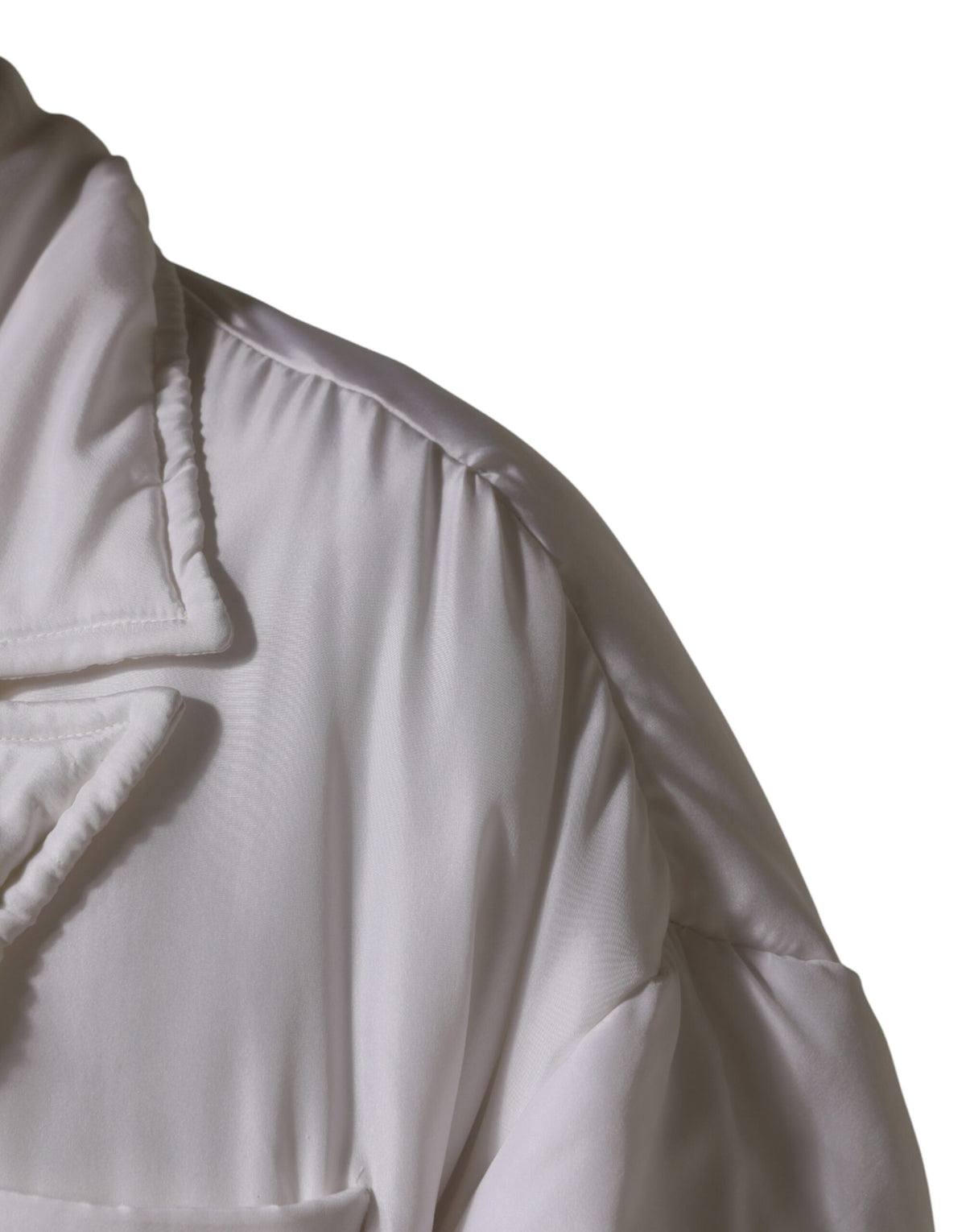 Parka matelassée en soie blanche Dolce &amp; Gabbana pour homme