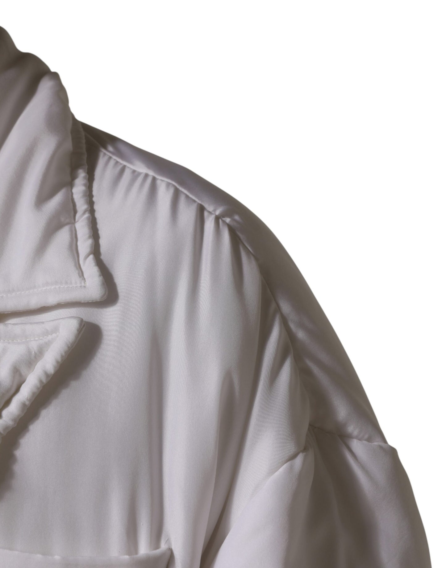 Parka matelassée en soie blanche Dolce &amp; Gabbana pour homme