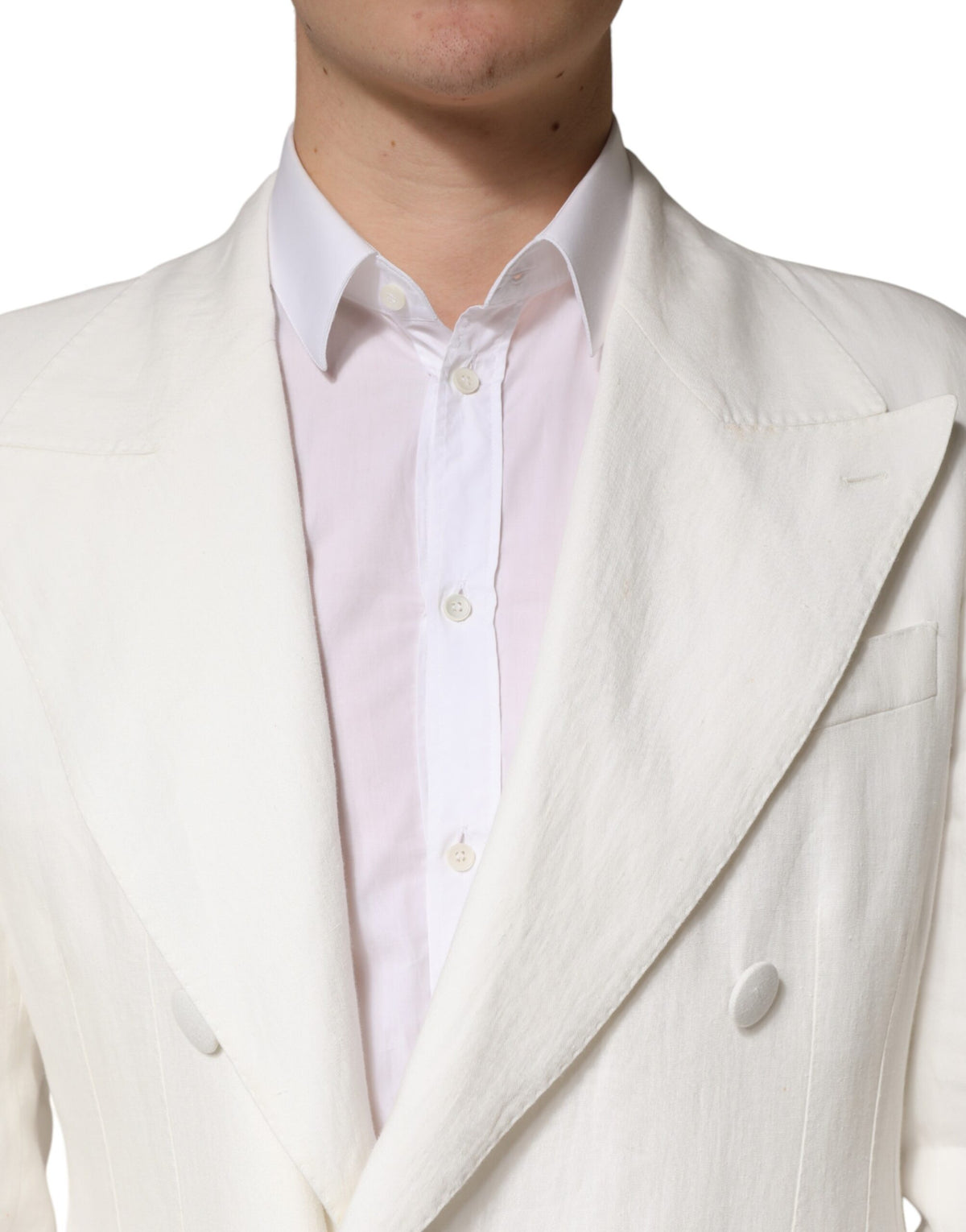 Manteau trench-coat blanc croisé pour homme Dolce &amp; Gabbana