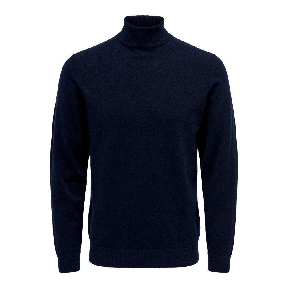 Only & Sons Blue Polyester Turtleneck - Stylish Knitwear for Men
