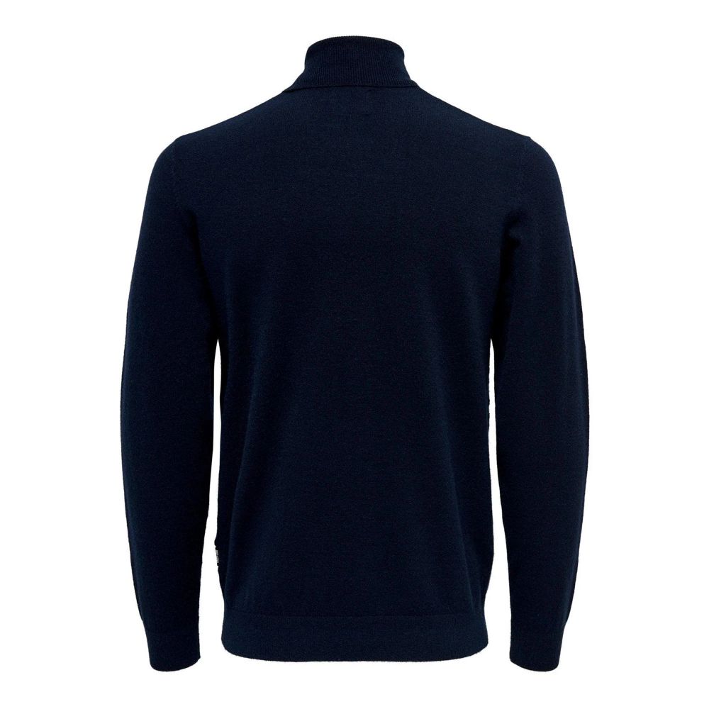 Only & Sons Blue Polyester Turtleneck - Stylish Knitwear for Men