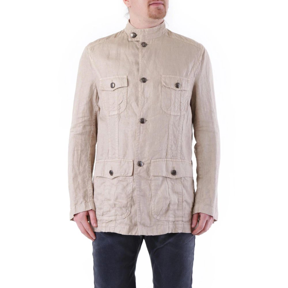 Husky Beige Linen Coat for Men - Stylish Spring/Summer Jacket