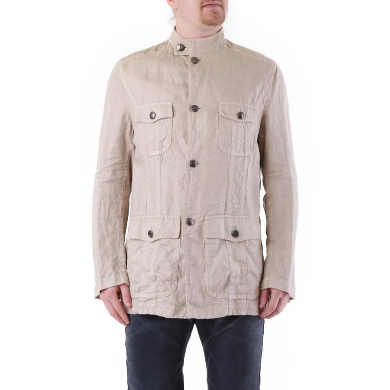 Husky beige linnen jas