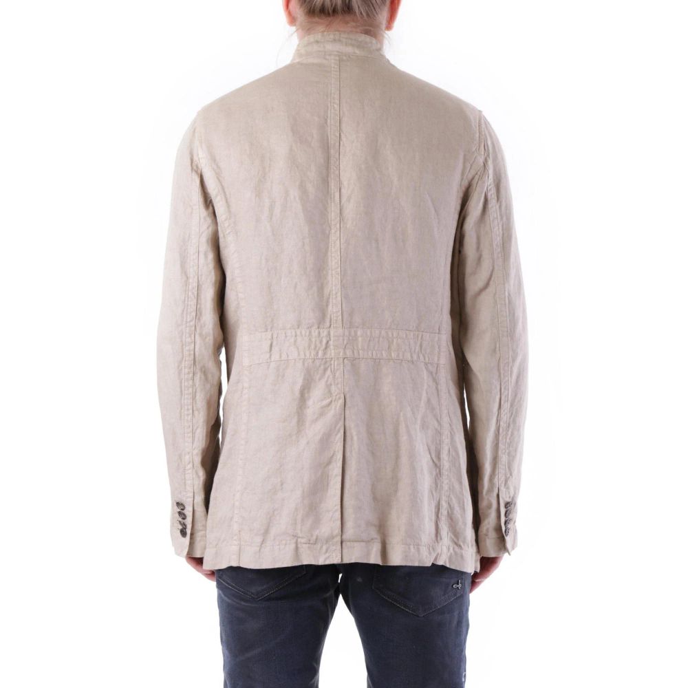 Husky Beige Linen Coat for Men - Stylish Spring/Summer Jacket