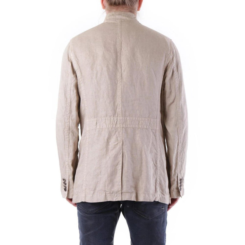 Husky beige linnen jas