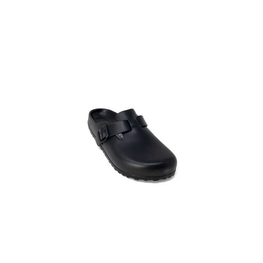Pantoufles Birkenstock en cuir synthétique noir