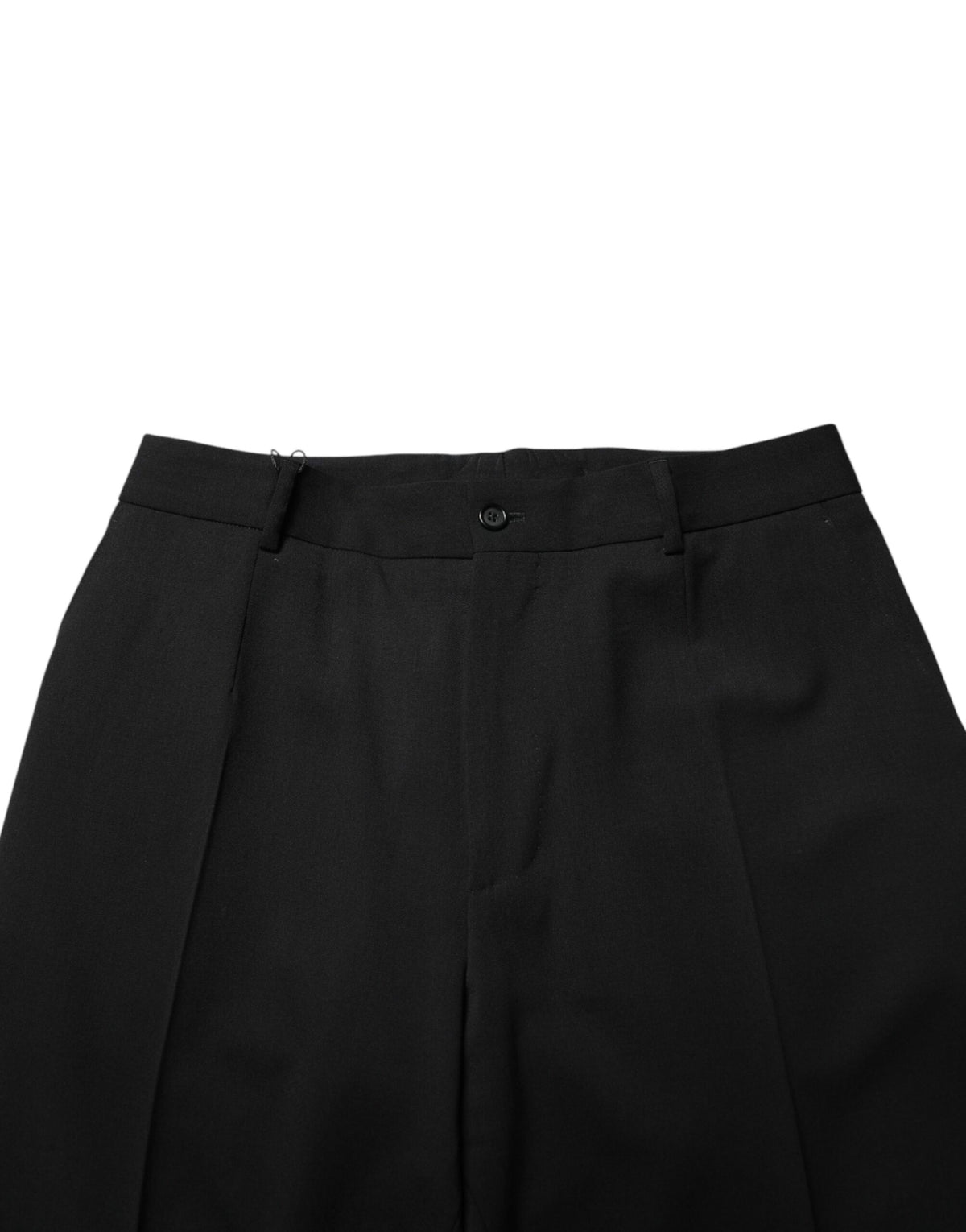 Pantalon habillé droit en laine noire Dolce &amp; Gabbana