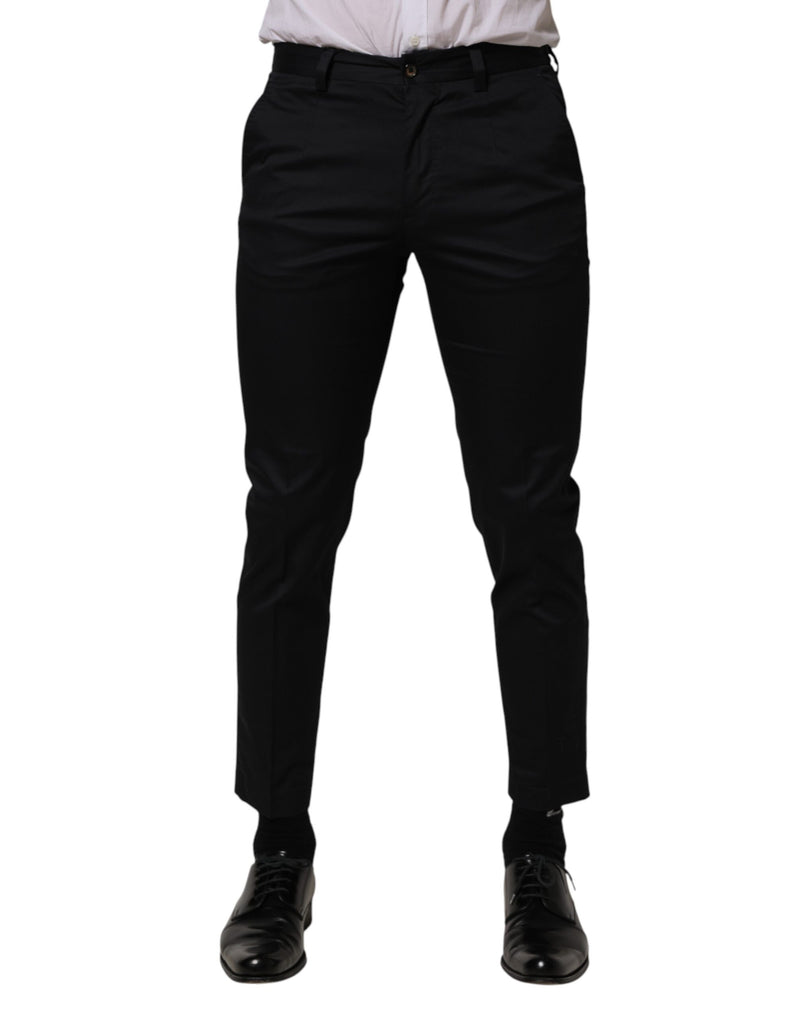 Dolce & Gabbana Donkerblauwe Katoenen Skinny Jurk Pantalon