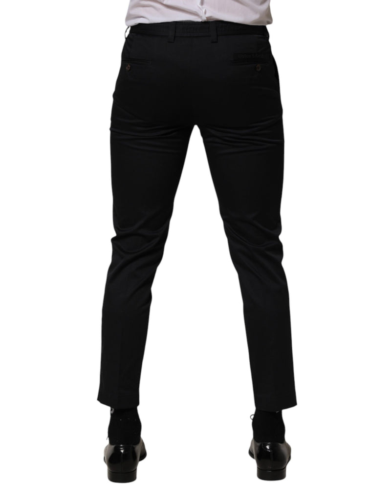 Dolce & Gabbana Donkerblauwe Katoenen Skinny Jurk Pantalon