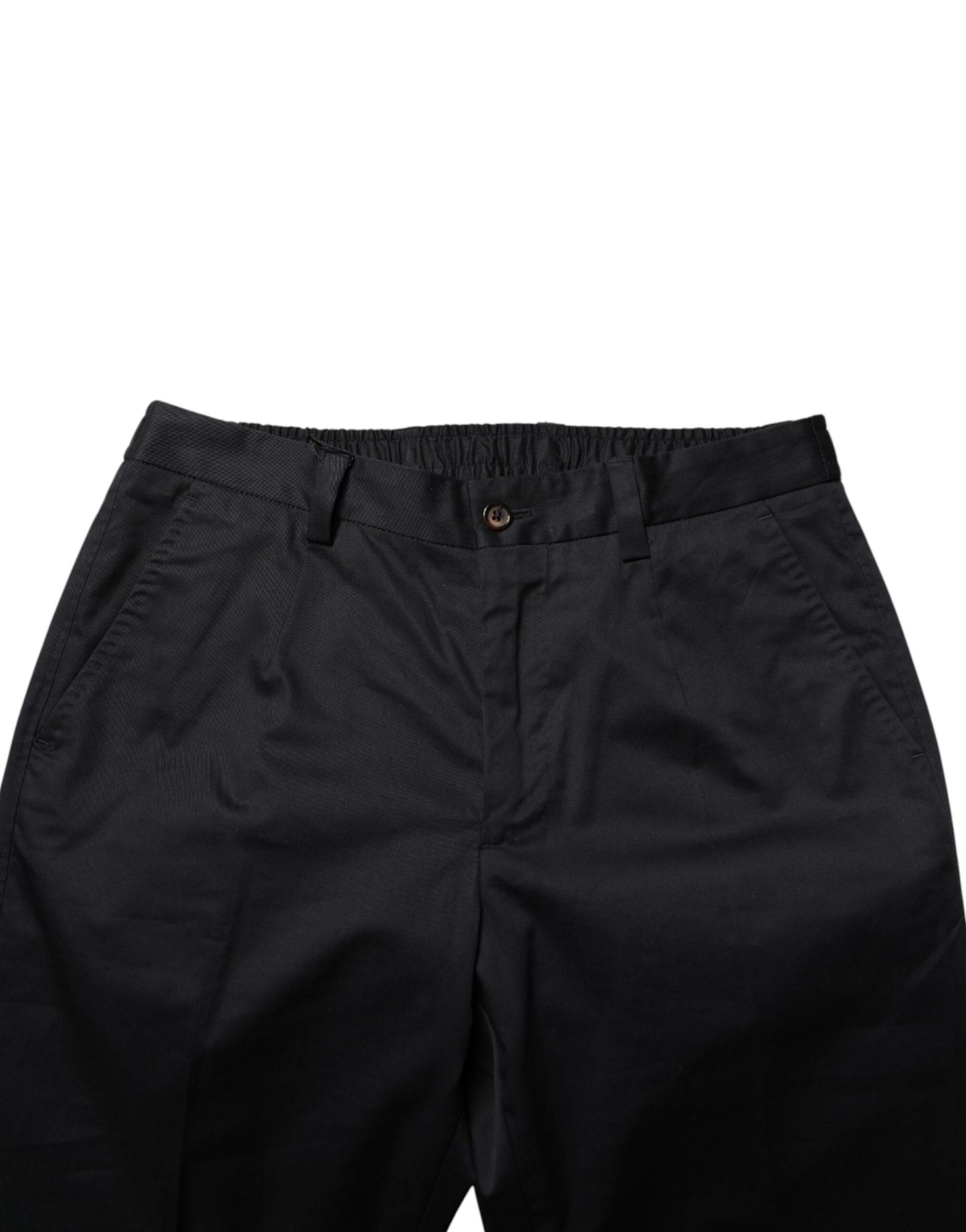 Pantalon taille basse en coton bleu foncé Dolce &amp; Gabbana