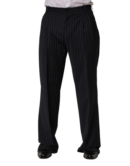 Pantalon habillé droit à rayures noires Dolce &amp; Gabbana