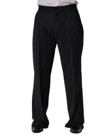 Pantalon habillé droit à rayures noires Dolce &amp; Gabbana