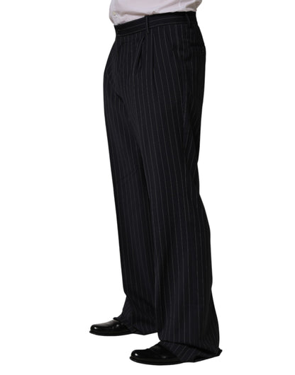Pantalon habillé droit à rayures noires Dolce &amp; Gabbana
