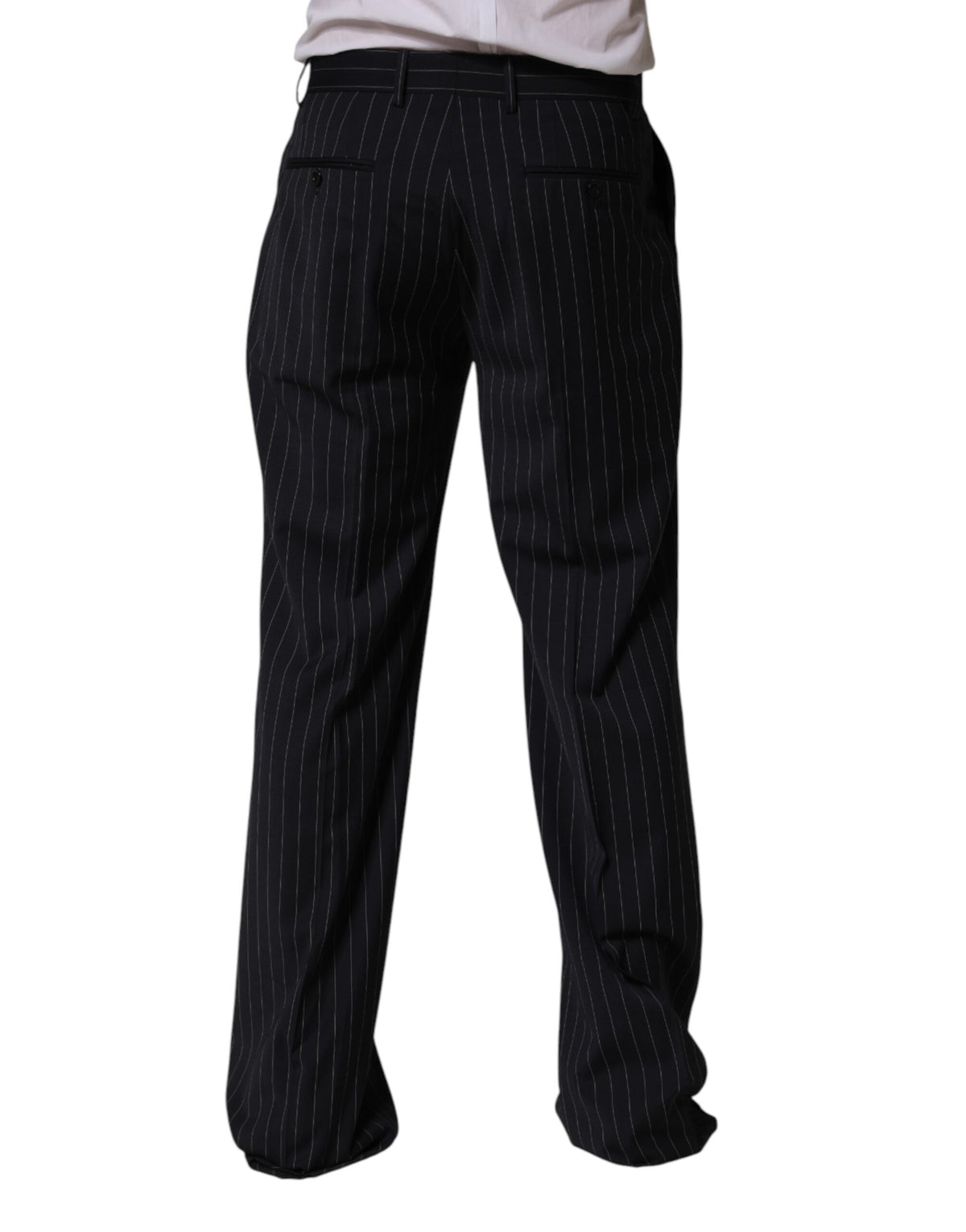Pantalon habillé droit à rayures noires Dolce &amp; Gabbana