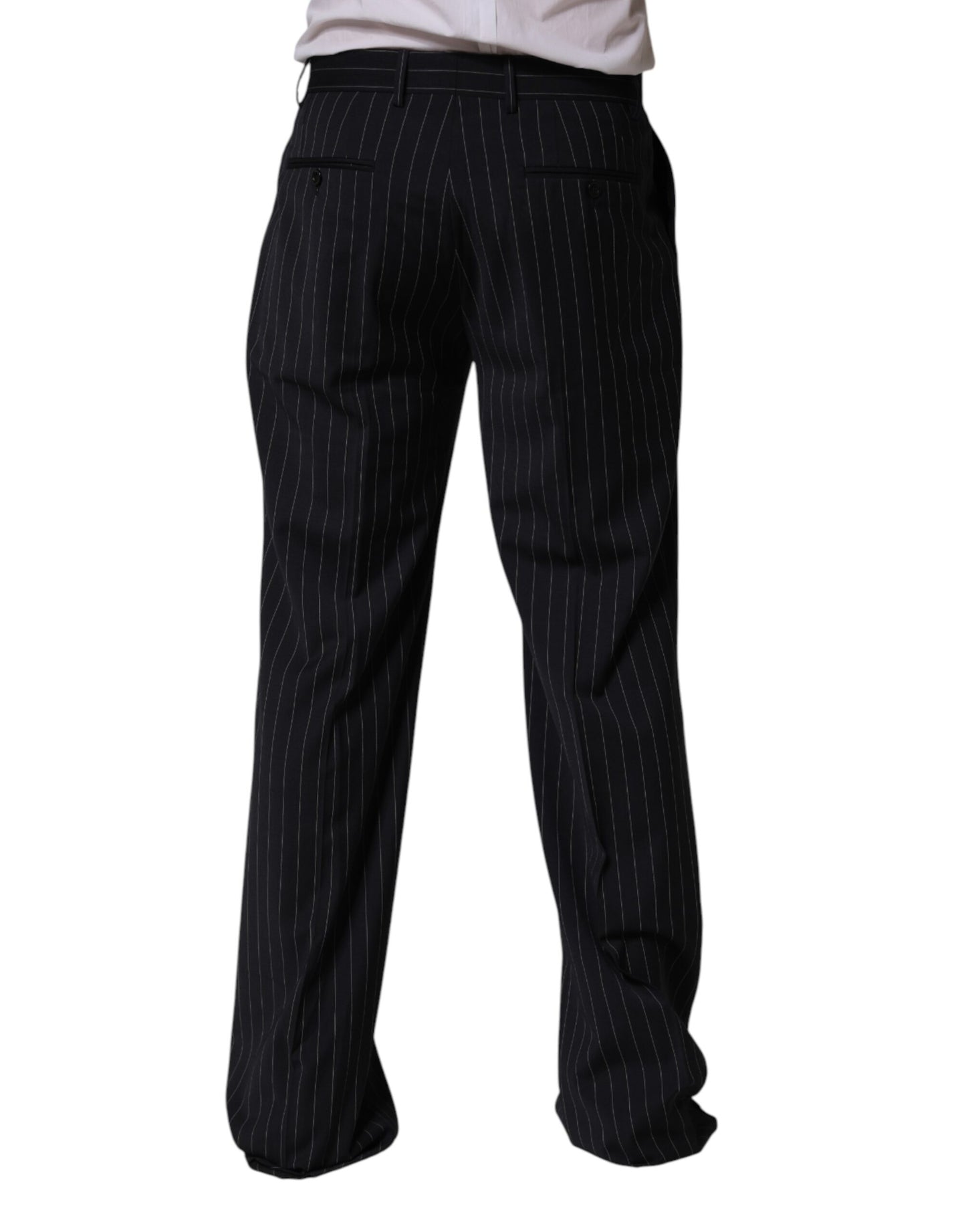 Pantalon habillé droit à rayures noires Dolce &amp; Gabbana