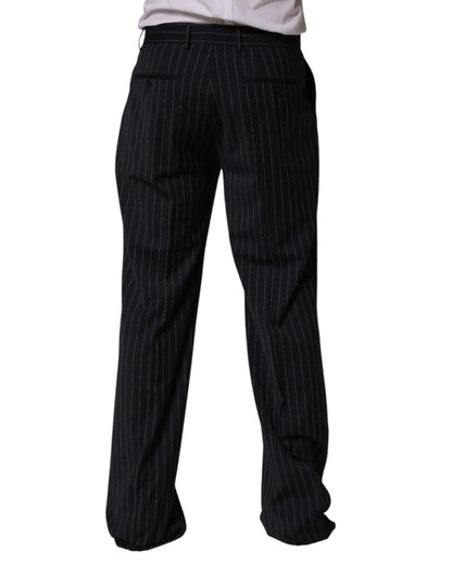 Pantalon habillé droit à rayures noires Dolce &amp; Gabbana