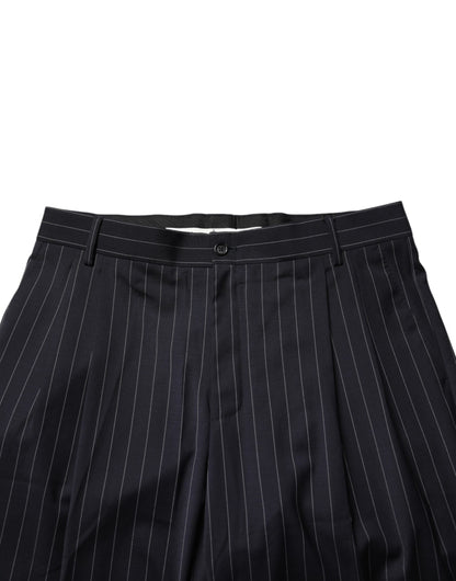 Pantalon habillé droit à rayures noires Dolce &amp; Gabbana