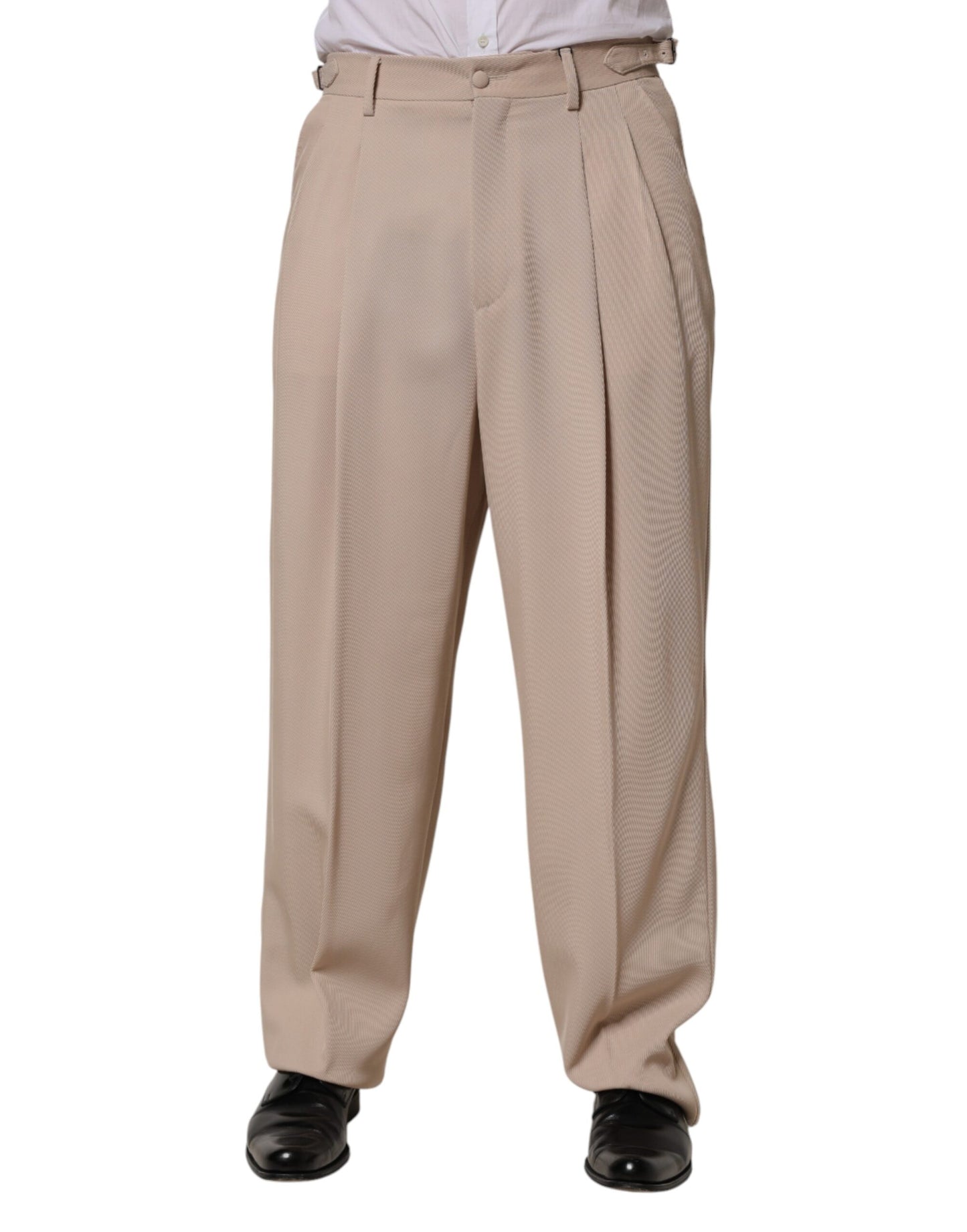 Pantalon habillé droit stretch beige Dolce &amp; Gabbana