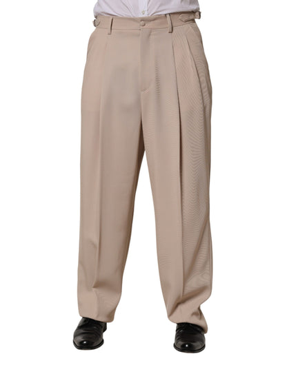 Pantalon habillé droit stretch beige Dolce &amp; Gabbana