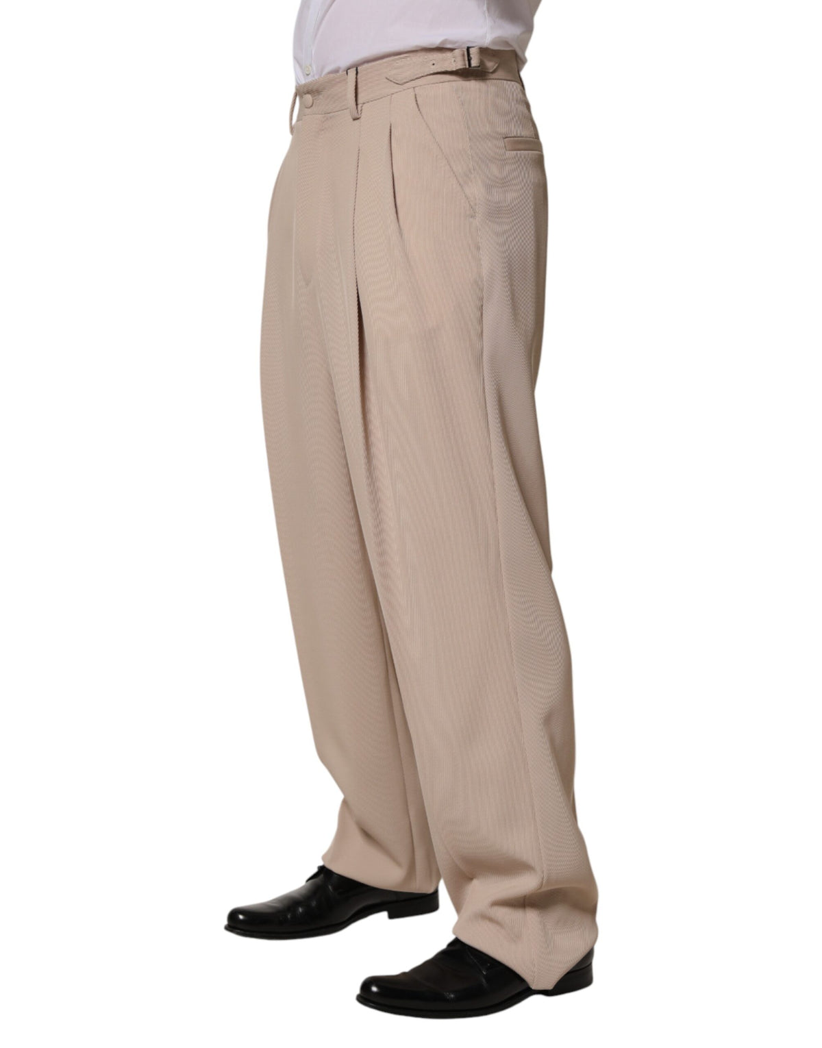 Pantalon habillé droit stretch beige Dolce &amp; Gabbana