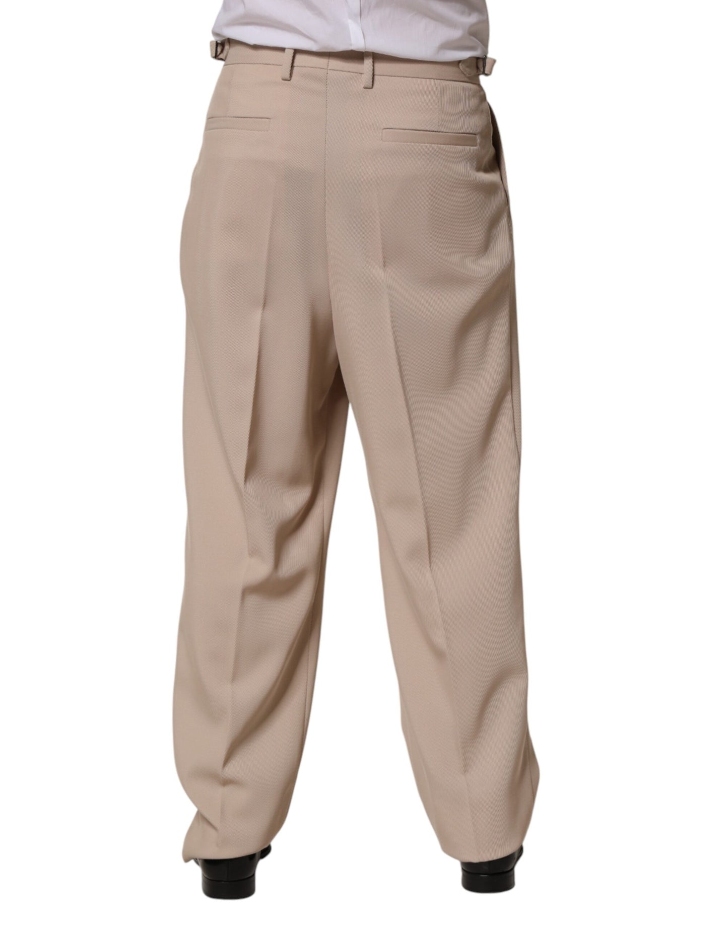 Pantalon habillé droit stretch beige Dolce &amp; Gabbana