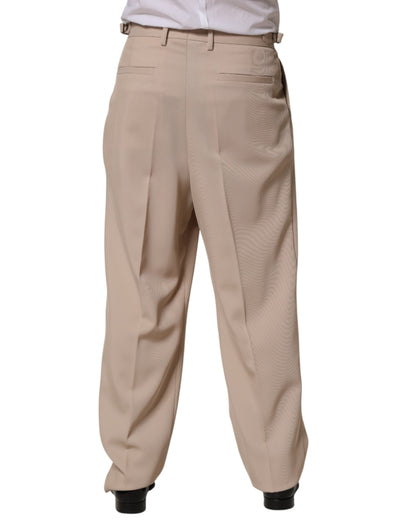 Pantalon habillé droit stretch beige Dolce &amp; Gabbana