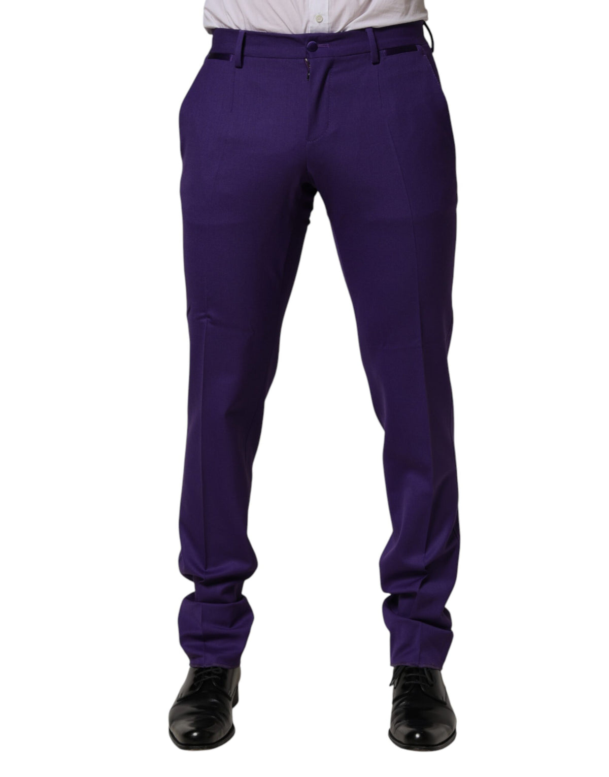 Robe moulante en laine violette Dolce &amp; Gabbana, pantalon pour homme