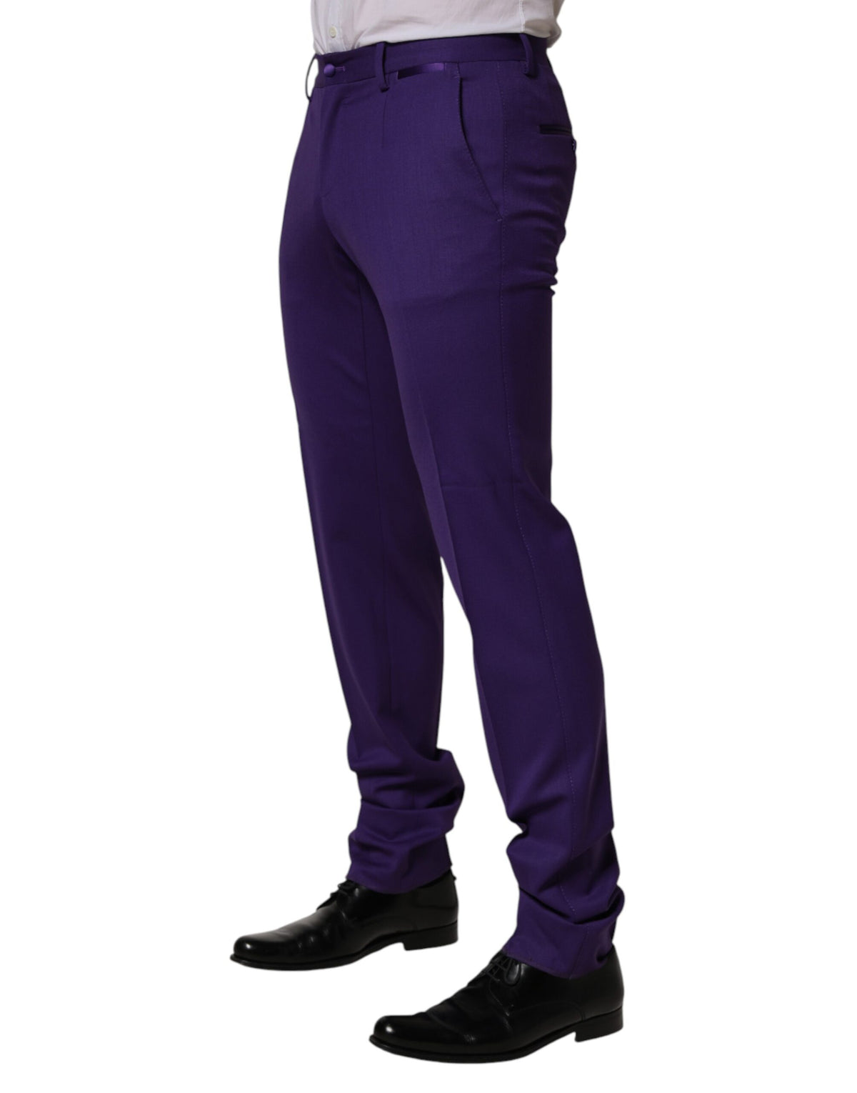 Robe moulante en laine violette Dolce &amp; Gabbana, pantalon pour homme