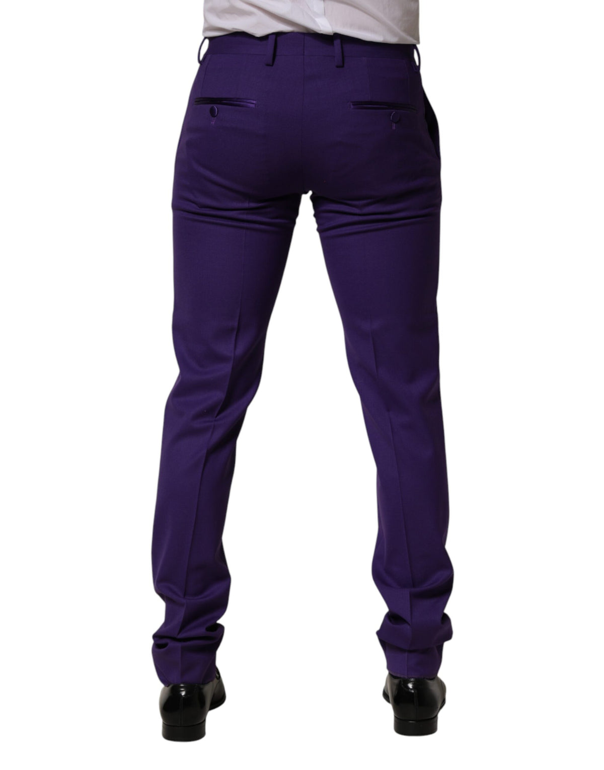 Robe moulante en laine violette Dolce &amp; Gabbana, pantalon pour homme