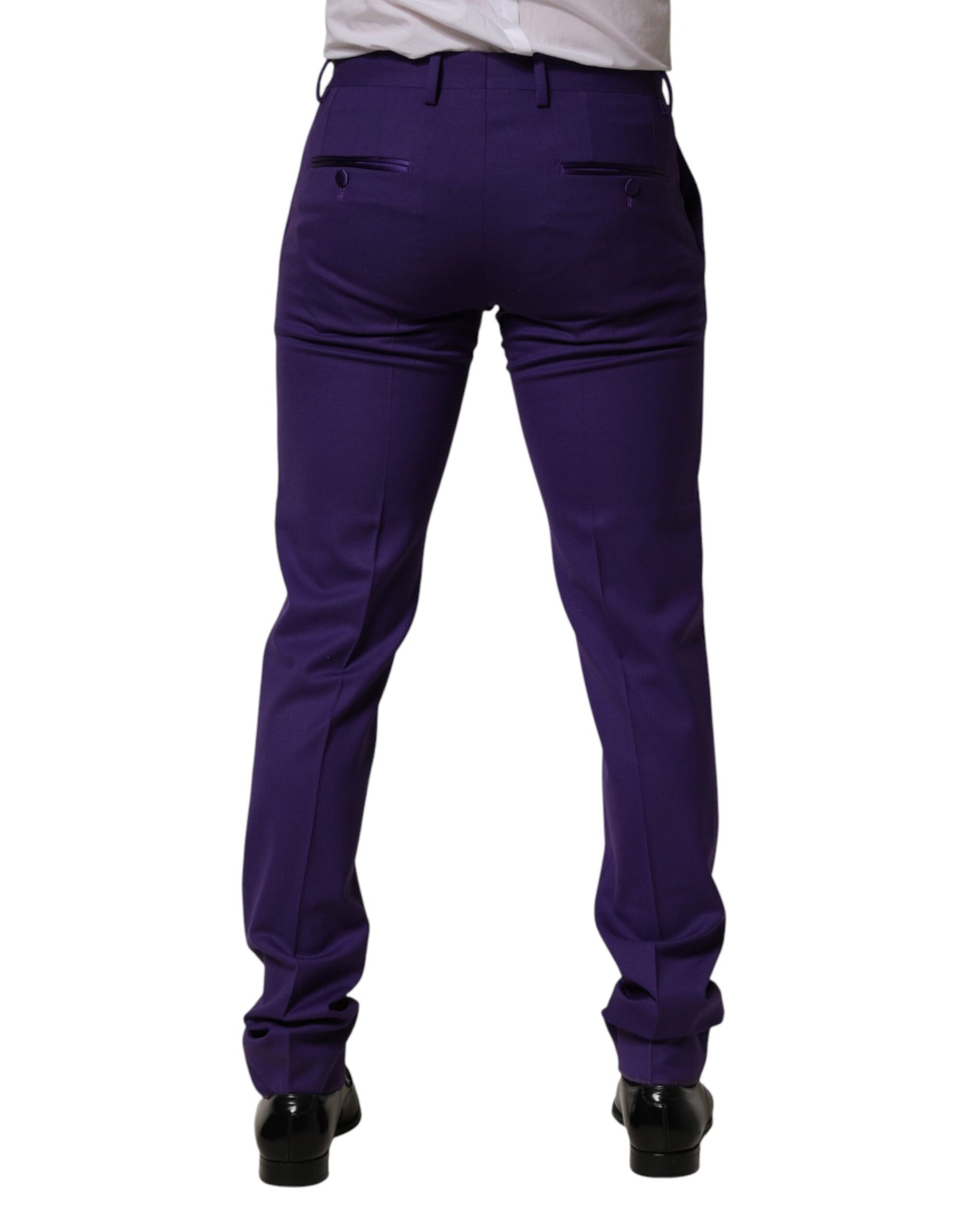 Robe moulante en laine violette Dolce &amp; Gabbana, pantalon pour homme